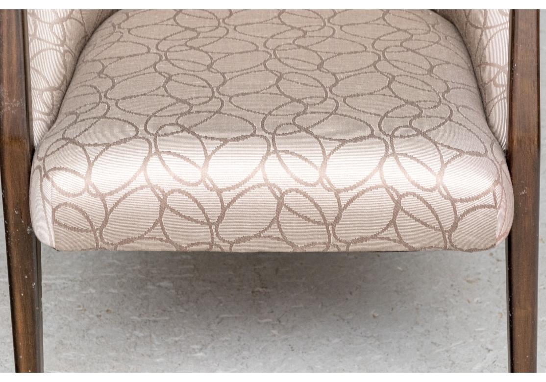 Pair Of Custom Upholstered Mid Century Modern Armchairs Attrib. Bertha Schaefer For Sale 4