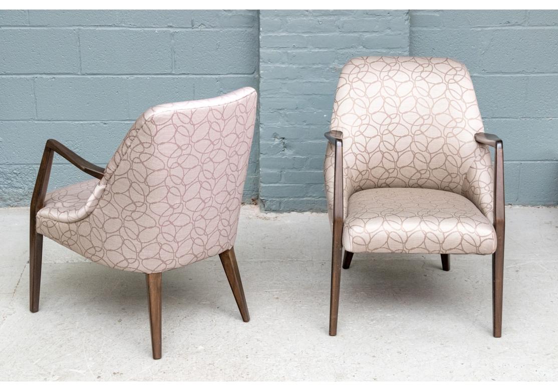 20th Century Pair Of Custom Upholstered Mid Century Modern Armchairs Attrib. Bertha Schaefer For Sale