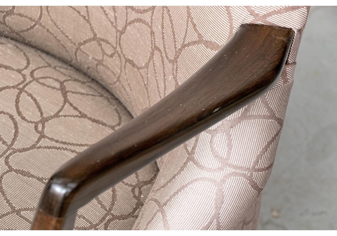 Fabric Pair Of Custom Upholstered Mid Century Modern Armchairs Attrib. Bertha Schaefer For Sale