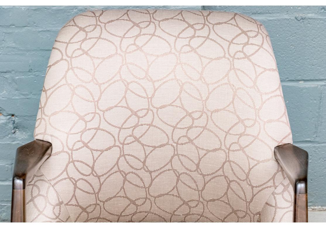 Pair Of Custom Upholstered Mid Century Modern Armchairs Attrib. Bertha Schaefer For Sale 1