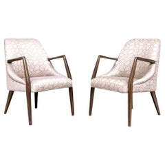 Pair Of Custom Upholstered Mid Century Modern Armchairs Attrib. Bertha Schaefer