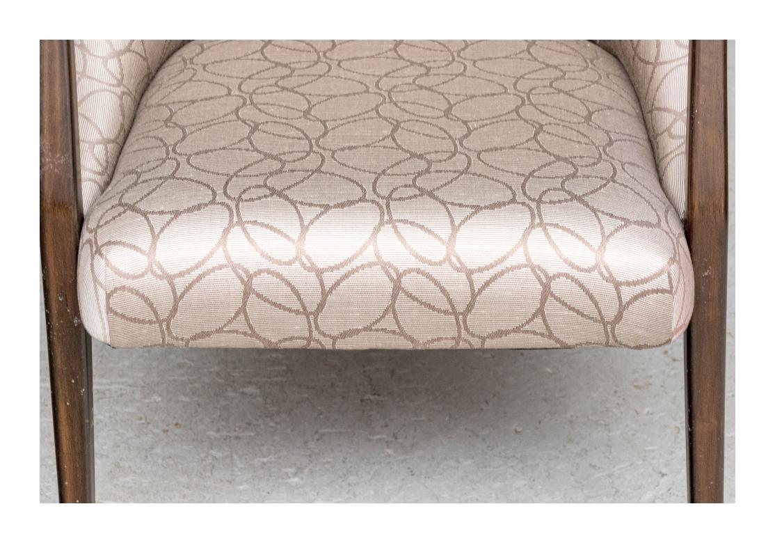 Fabric Pair Of Custom Upholstered Mid Century Modern Lounge Attr. Bertha Schaefer For Sale