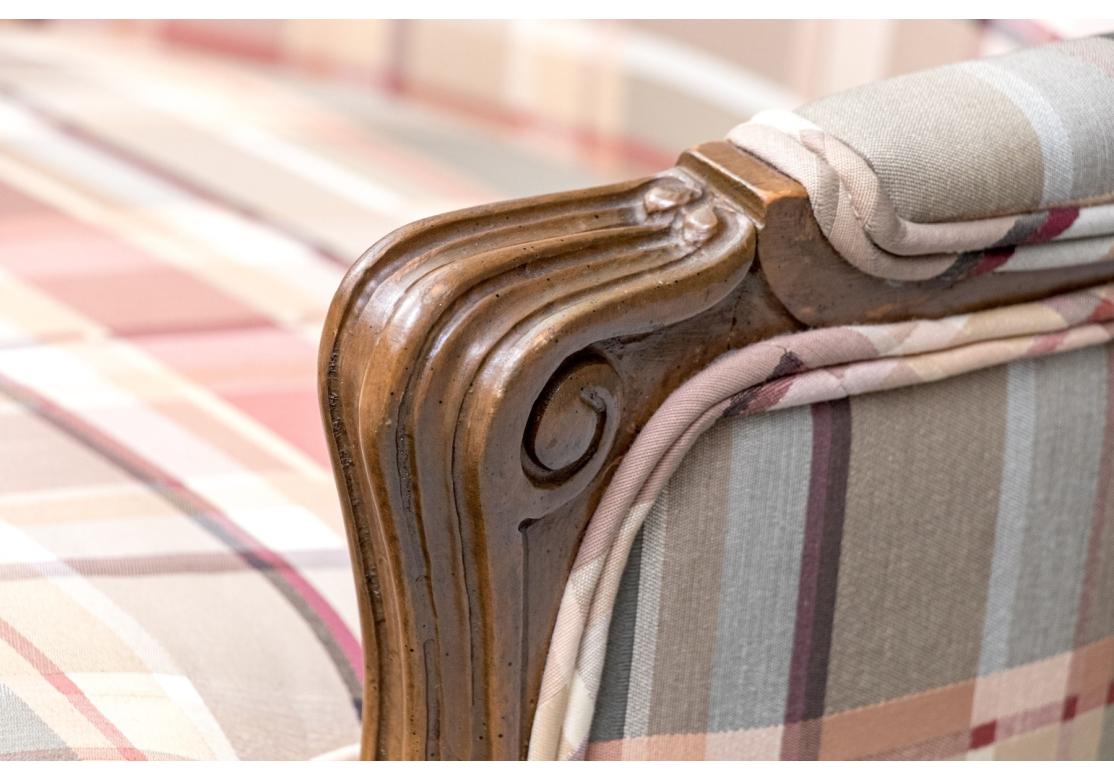 Tissu Pair Of Custom Upholstered Wide Barrel Back Armchairs en vente