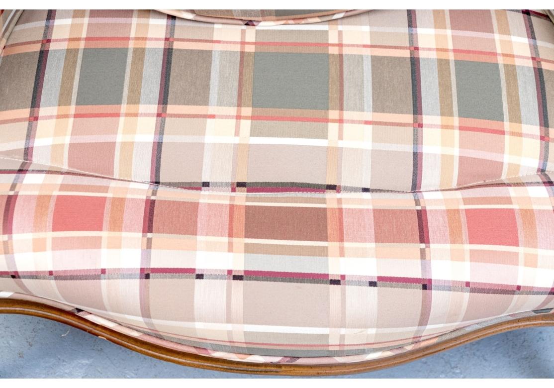 Pair Of Custom Upholstered Wide Barrel Back Armchairs en vente 3