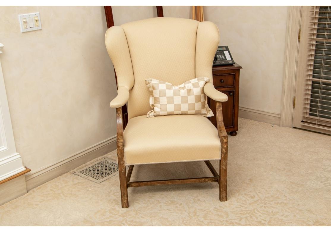 Pair of Custom Upholstered Wing Chairs For Sale 13