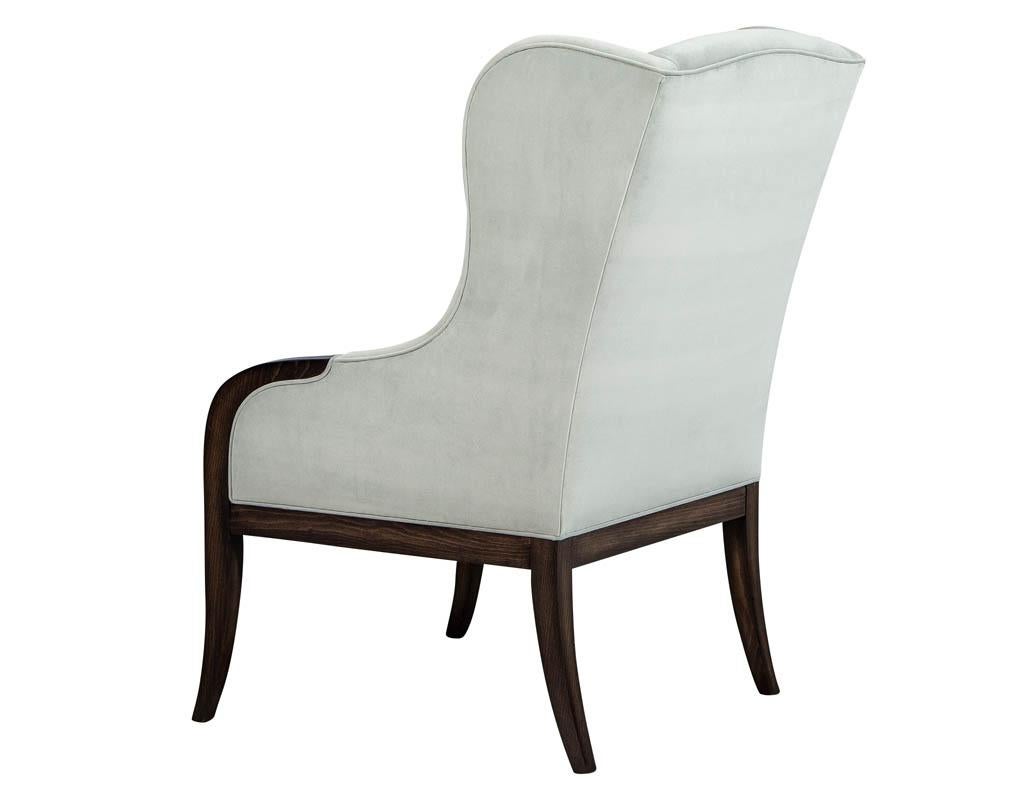 Pair of Custom Velvet Wing Chairs by Carrocel 1