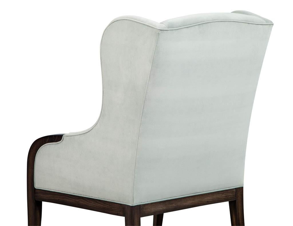 Pair of Custom Velvet Wing Chairs by Carrocel 3