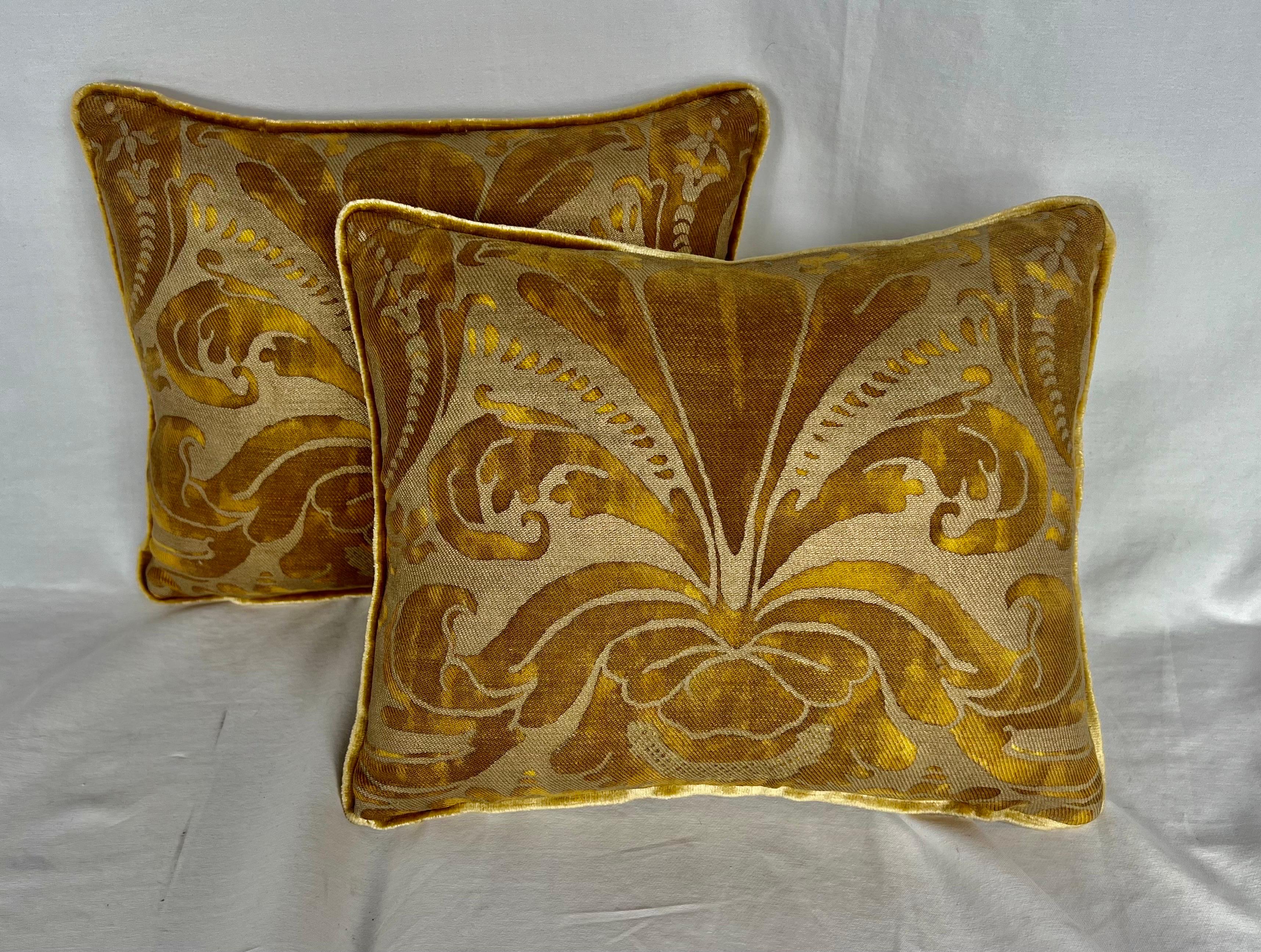 Italian Pair of Custom Vintage Fortuny Pillows