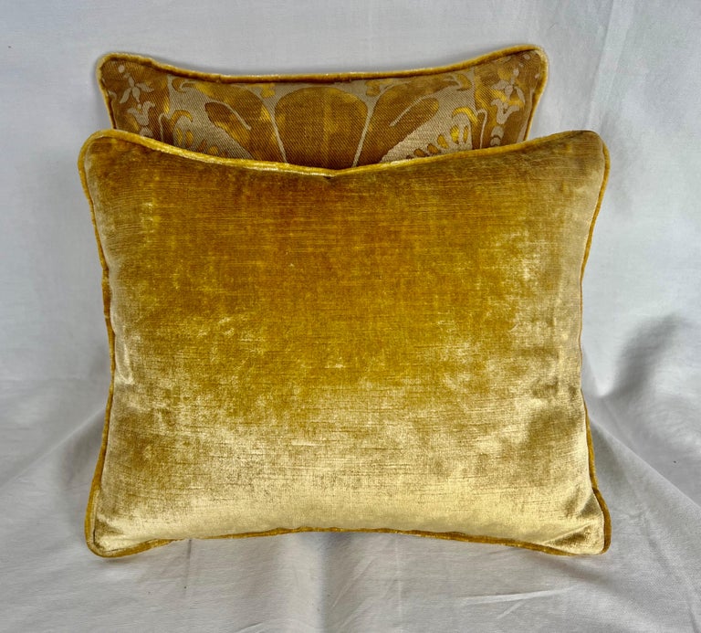 Contemporary Pair of Custom Vintage Fortuny Pillows For Sale
