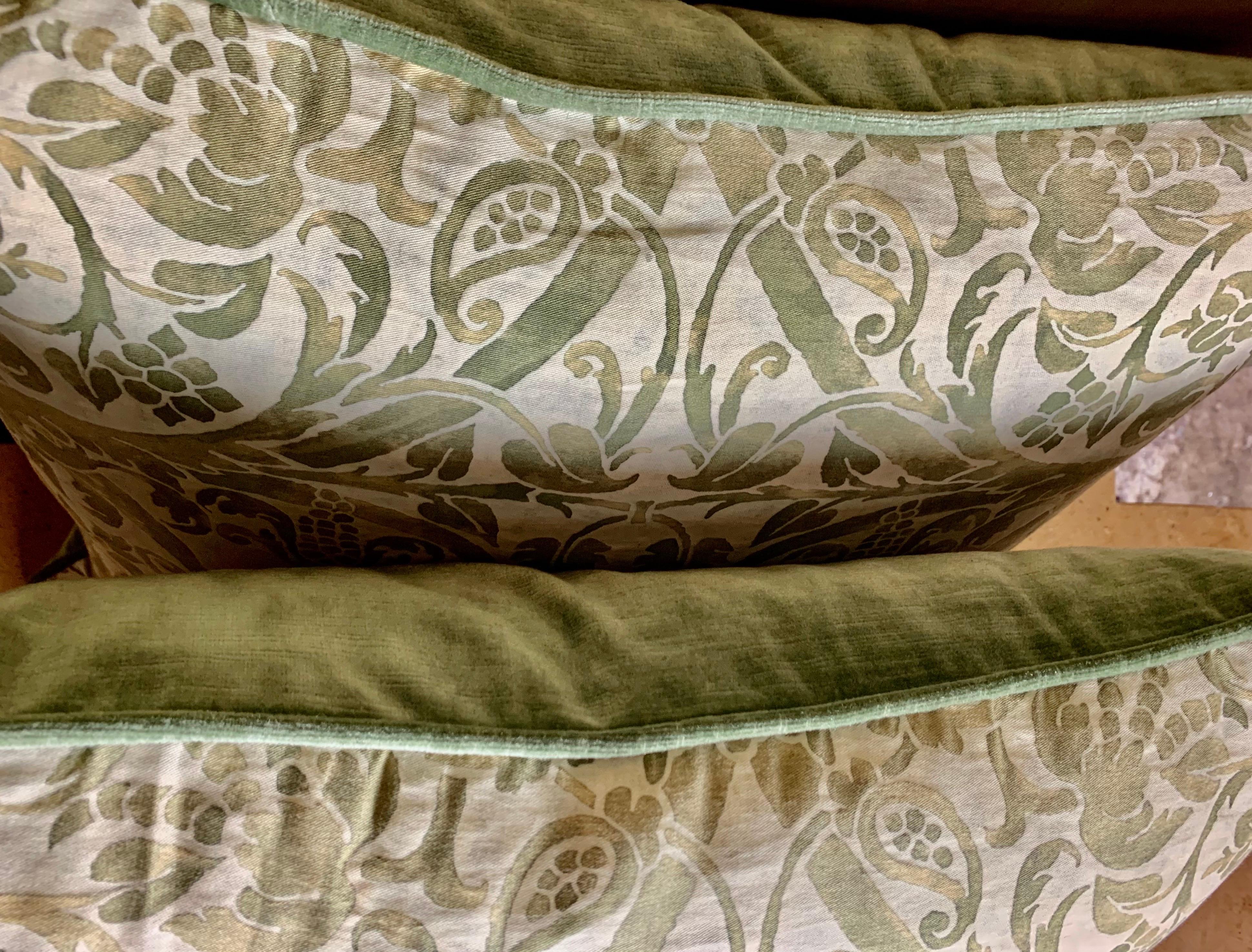 Cotton Pair of Custom Vintage Fortuny Pillows