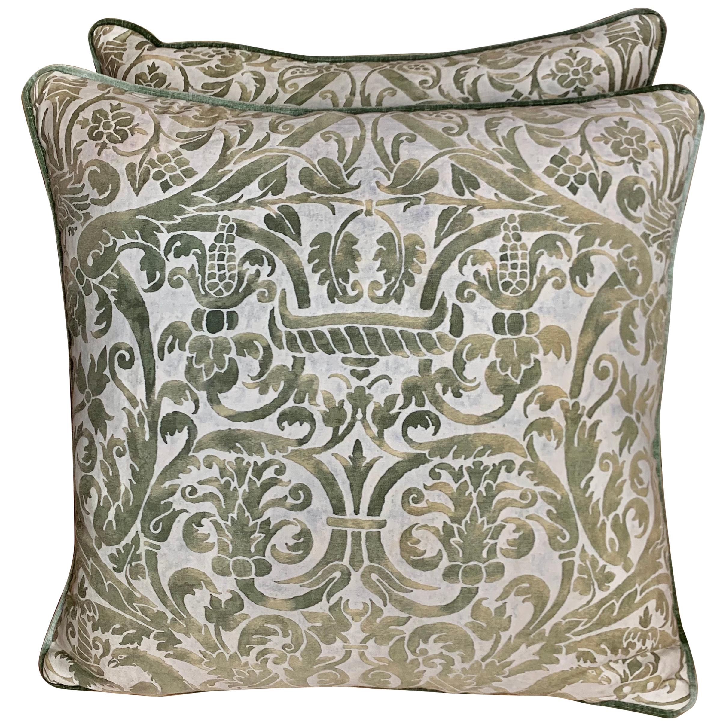Pair of Custom Vintage Fortuny Pillows
