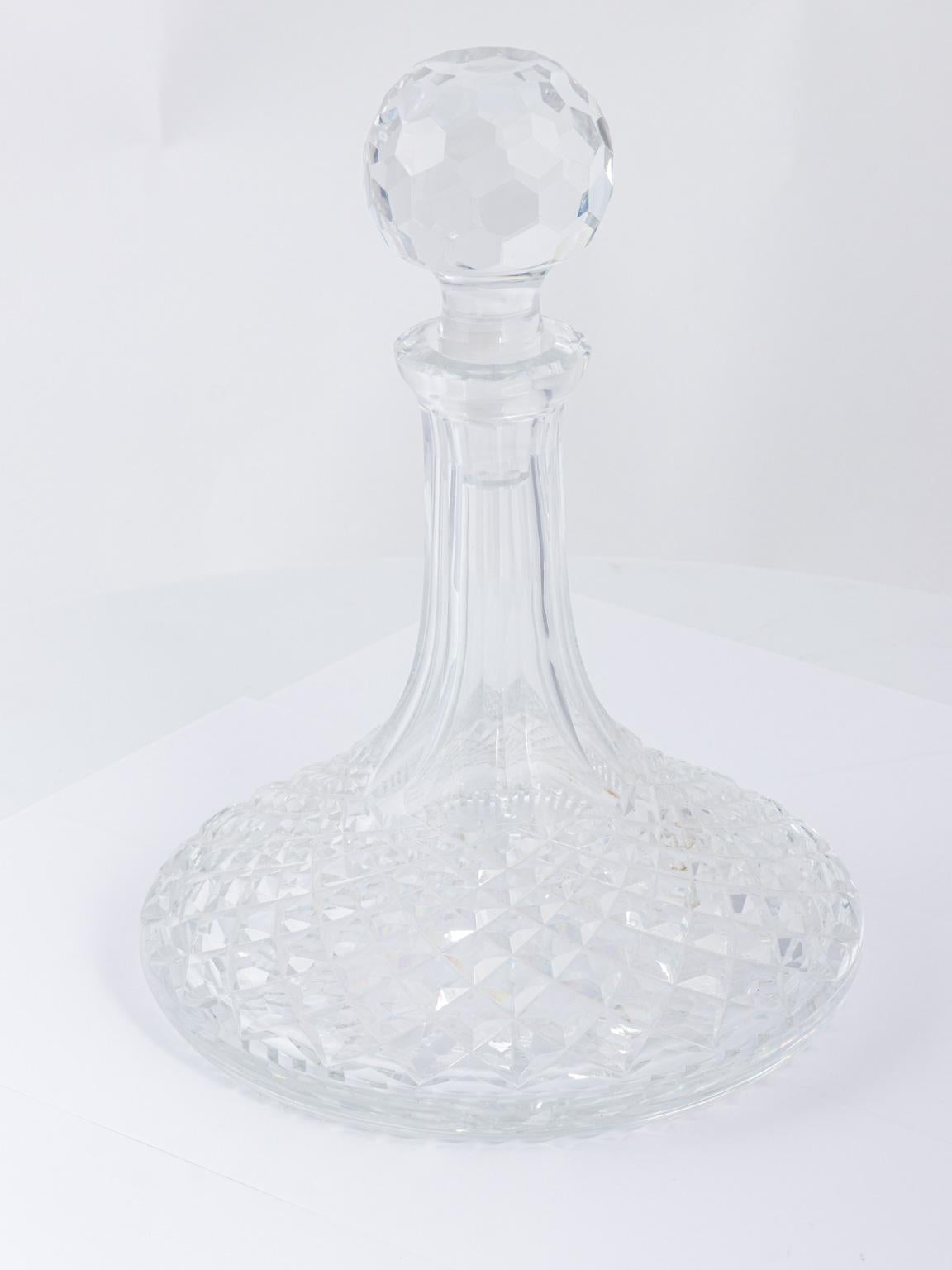20th Century Pair of Cut Crystal Decanters