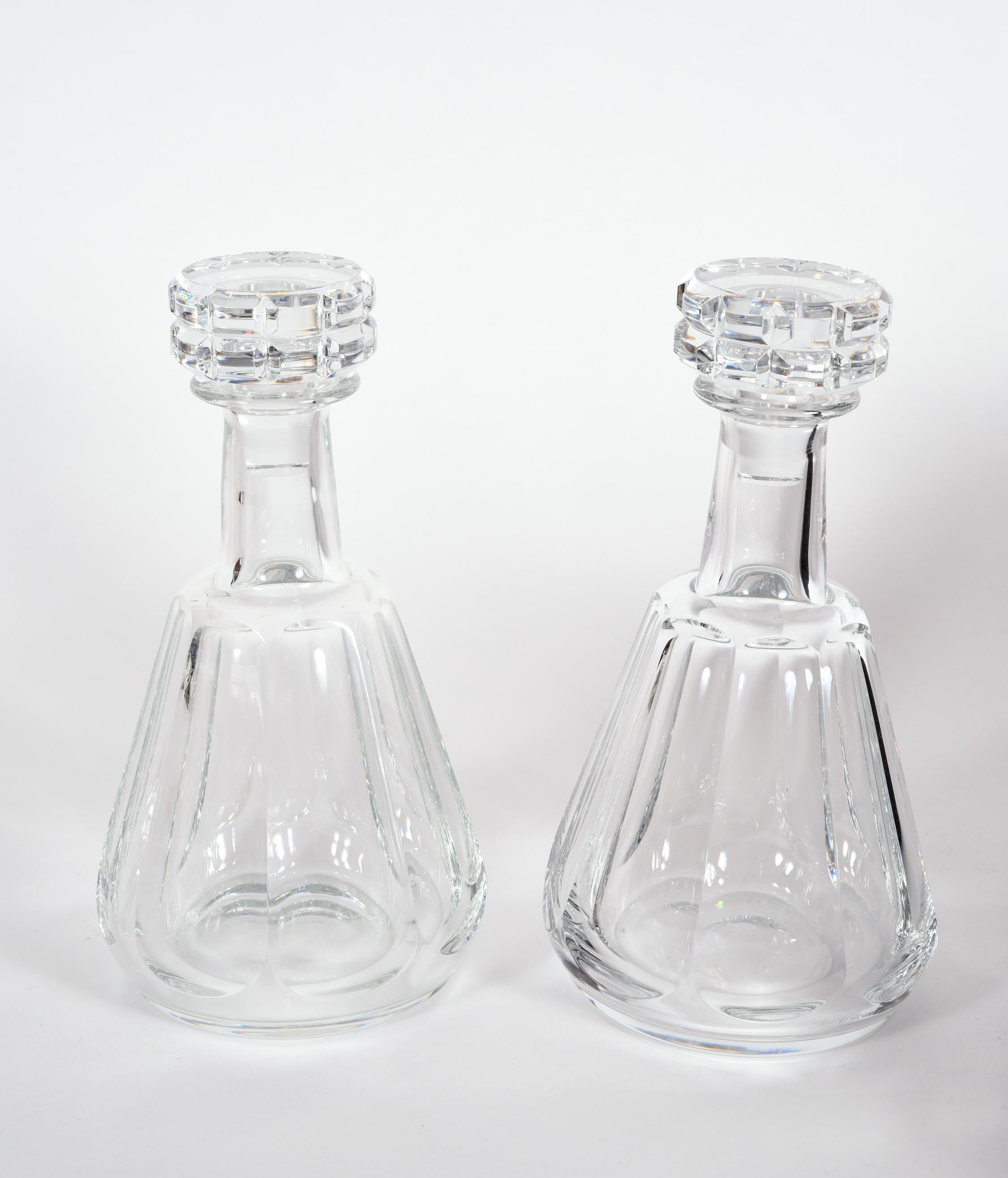 Pair of Cut Crystal Drinks Baccarat Decanters 3