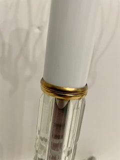 Pair of Cut Crystal & Glass Boudoir Lamps