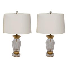 Used Pair of Cut Crystal Lamps