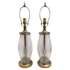 Pair of Cut Crystal Lamps