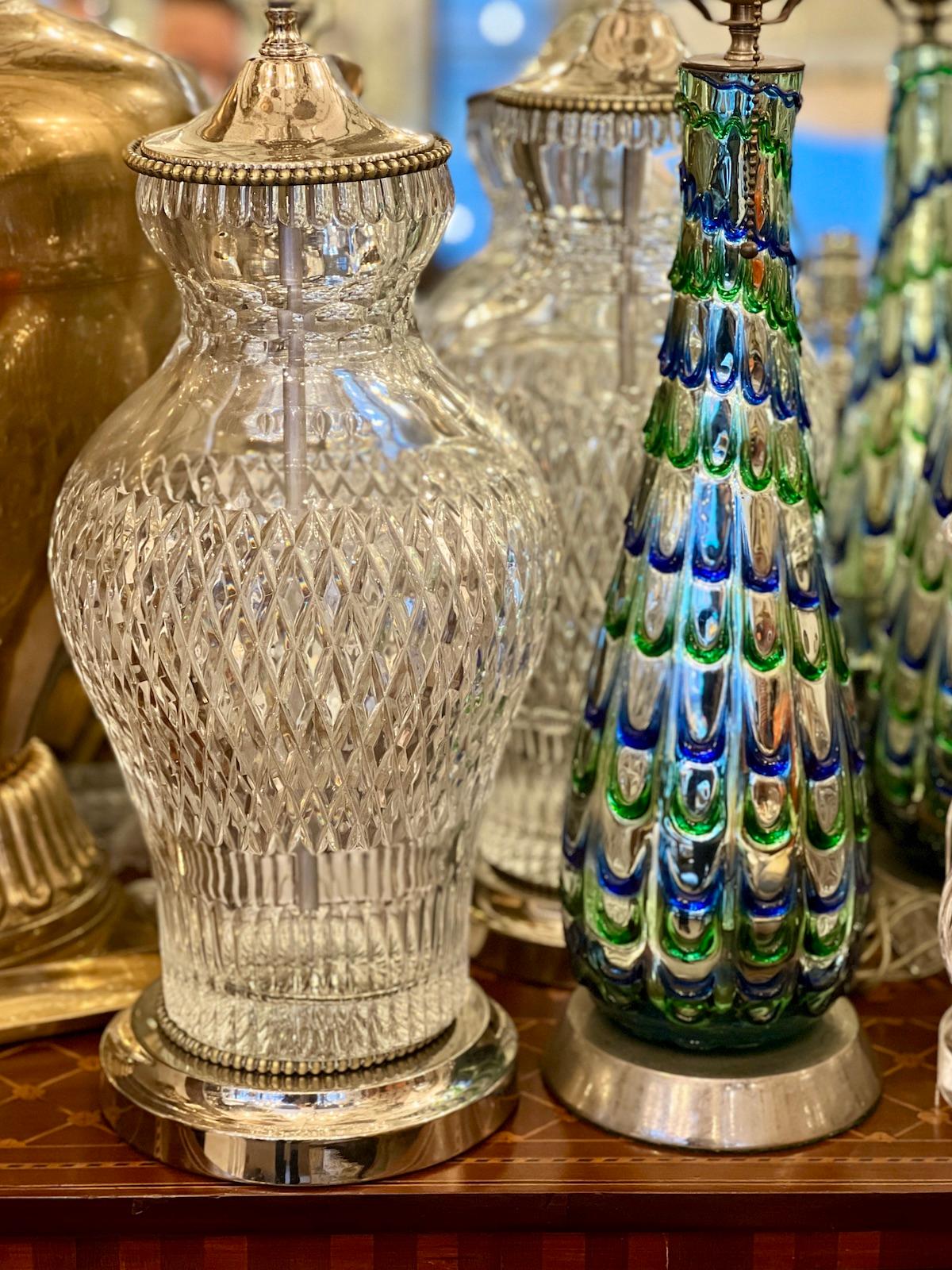 vintage lead crystal table lamps