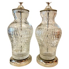 Pair of Cut Crystal Table Lamps