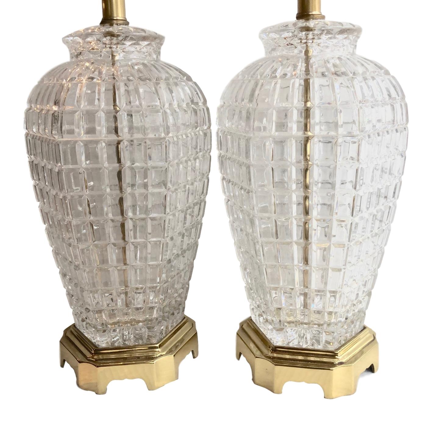 Pair of Cut Crystal Table Lamps