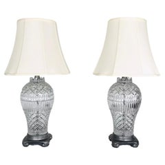 Pair of Cut Crystal Table Lamps