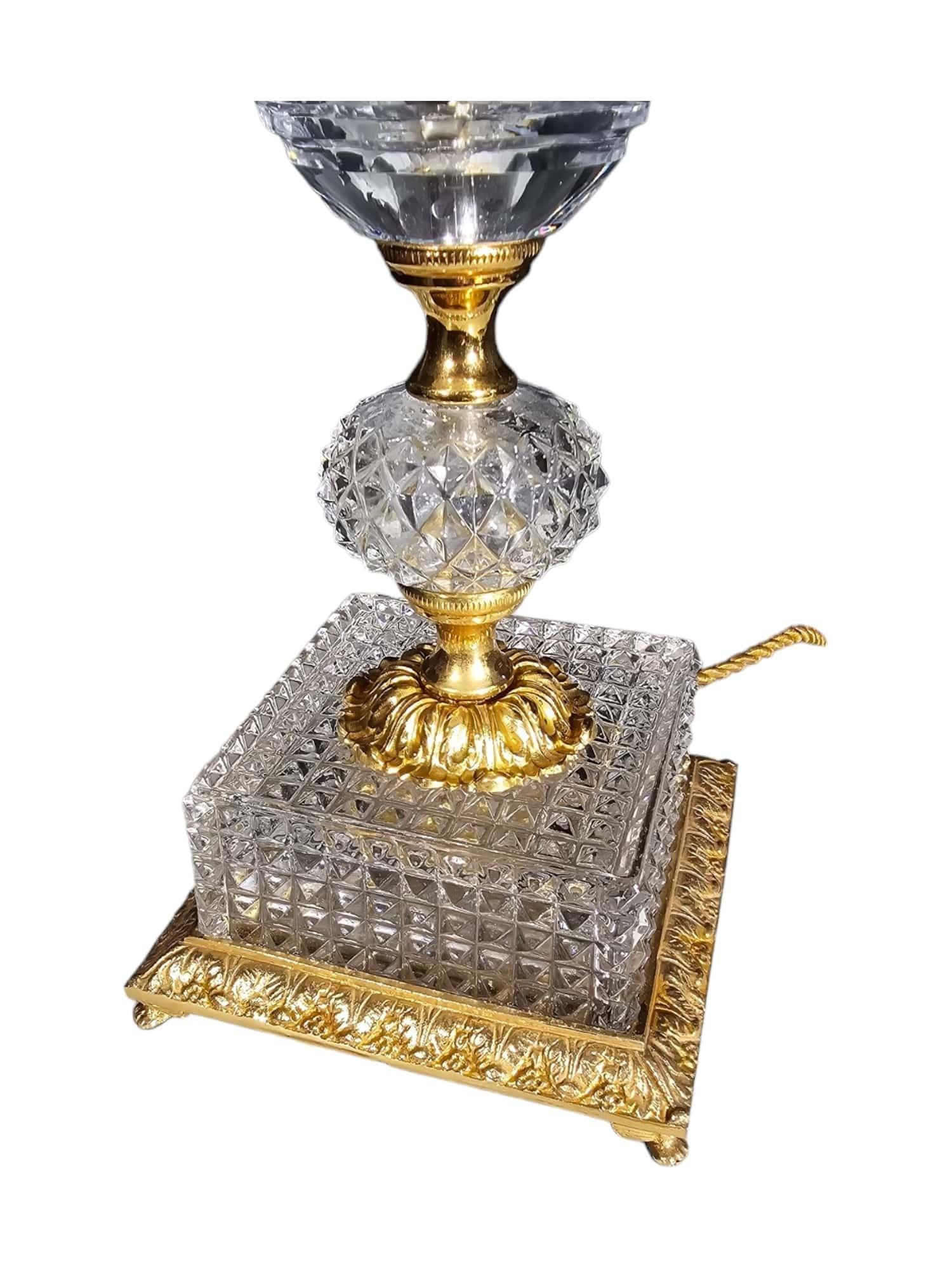Paire de lampes en verre taillé des années 1920 en vente 2