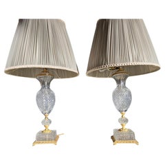 Pair Of CUTTED Glass Lamps From The 1920s