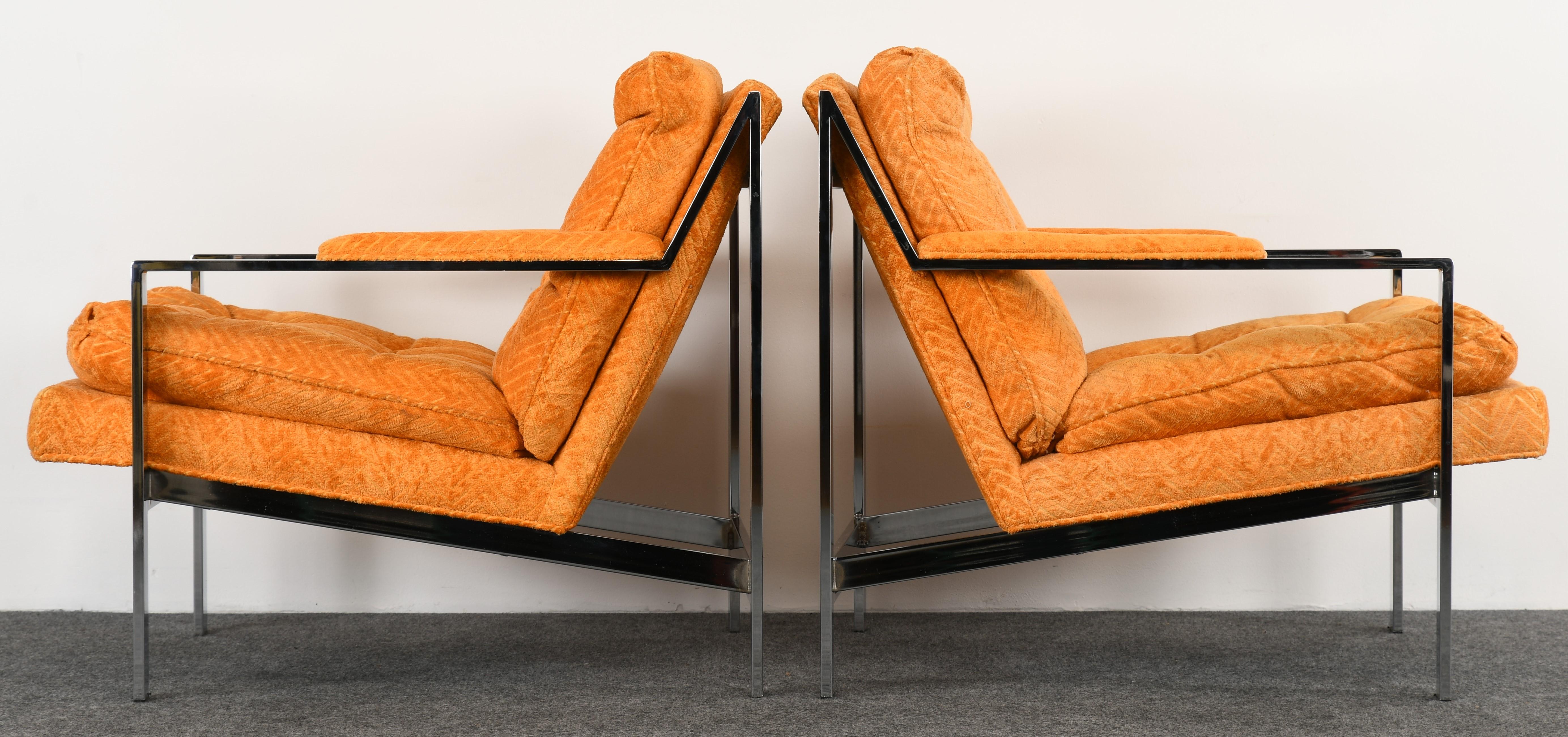 American Pair of Cy Mann Lounge Chairs, 1970s