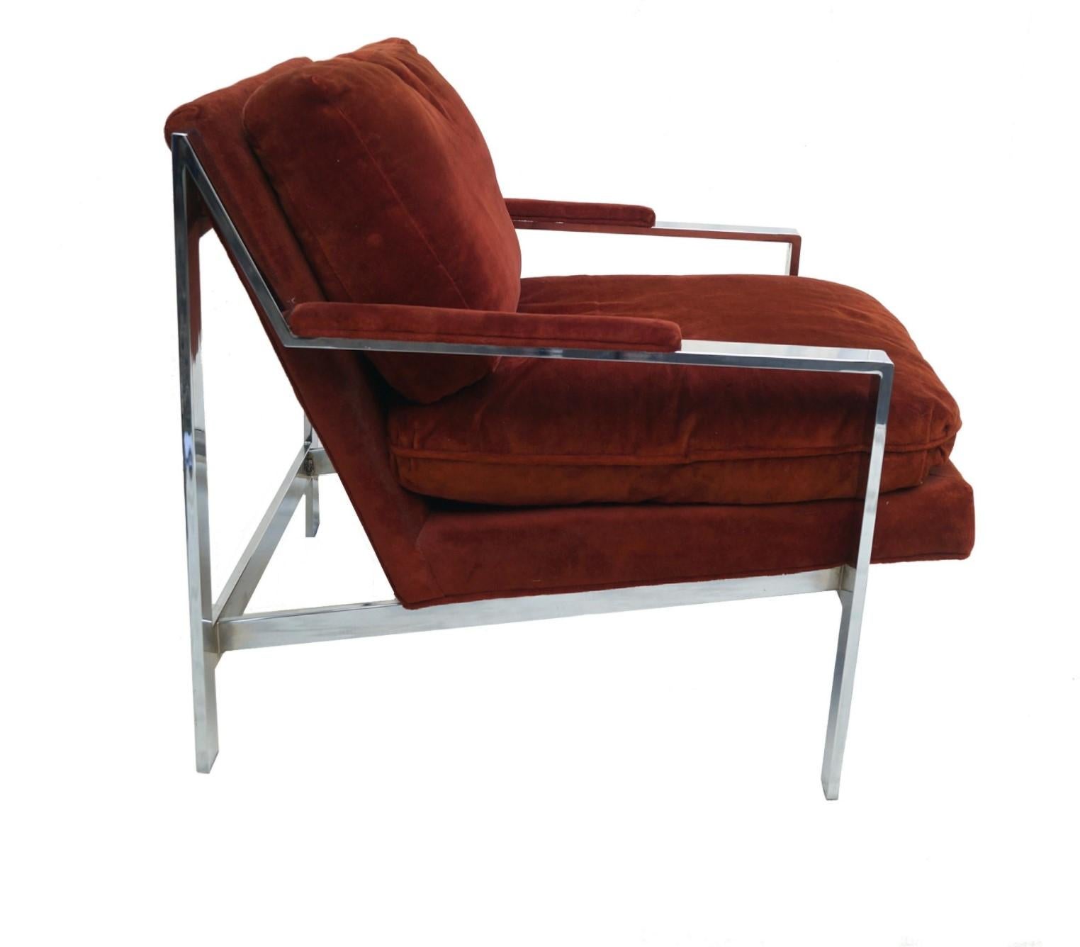 Pair of Cy Mann Mid-Century Modern Chrome Lounge Chairs 1