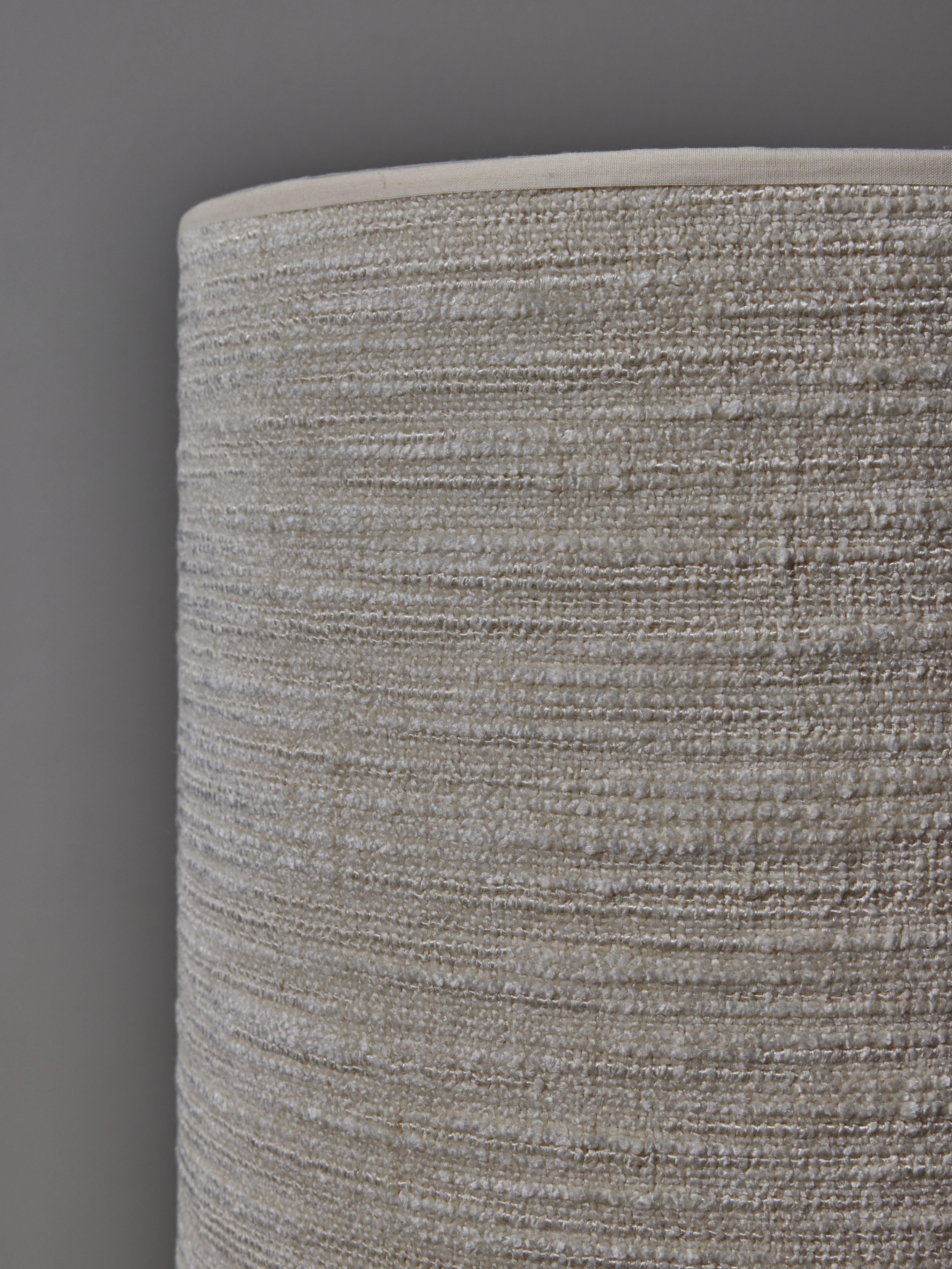 Italian Pair of Cylindrical Travertine Table Lamps