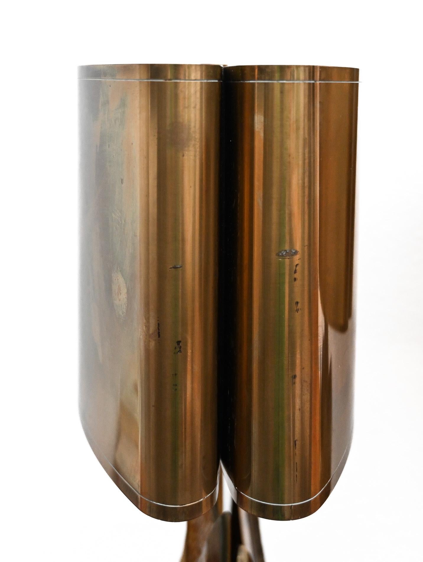 Pair of “Cythere” table lamps designed by Chrystiane Charles for Maison Charles. Gilded bronze and brass
Paris, circa 1980
(priced for the pair)

Chrystiane Charles is recognized as one of the foremost creative  bronze artists and sculptors in the