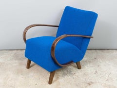 Pair of Czech Art Deco 1930s Jindrich Halabala Armchairs in Tibor Reich Fabric