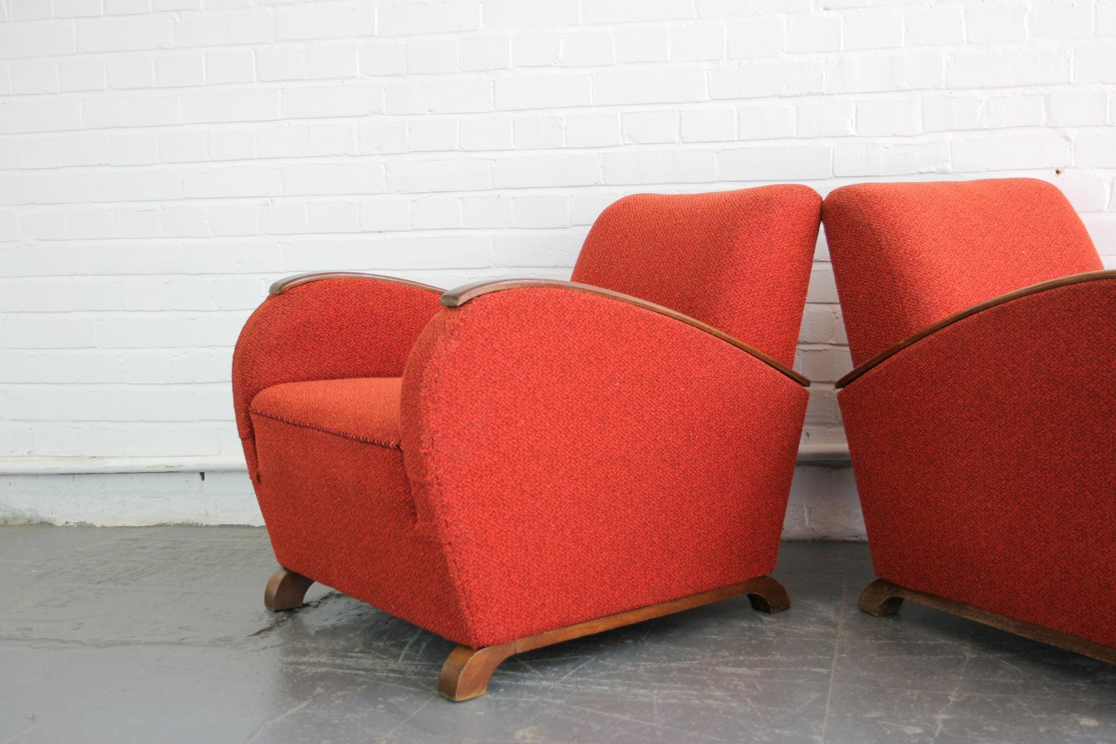 Pair of Czech Art Deco Armchairs, circa 1930s In Good Condition In Gloucester, GB