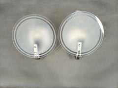 Pair of Czech Art Deco Frosted Glass Wall Lights, 1940s