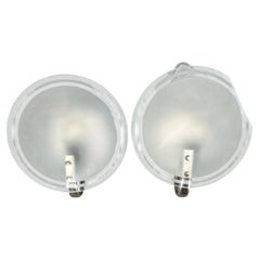 Pair of Czech Art Deco Frosted Glass Wall Lights, 1940s