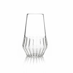 fferrone Set of 2 Czech Clear Contemporary Mixed Flute Champagne Glasses