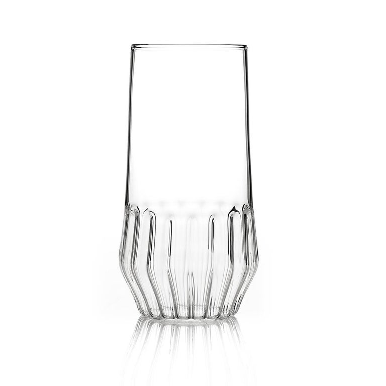 Pair of Czech Clear Contemporary Mixed Large Water Beer Glasses, in