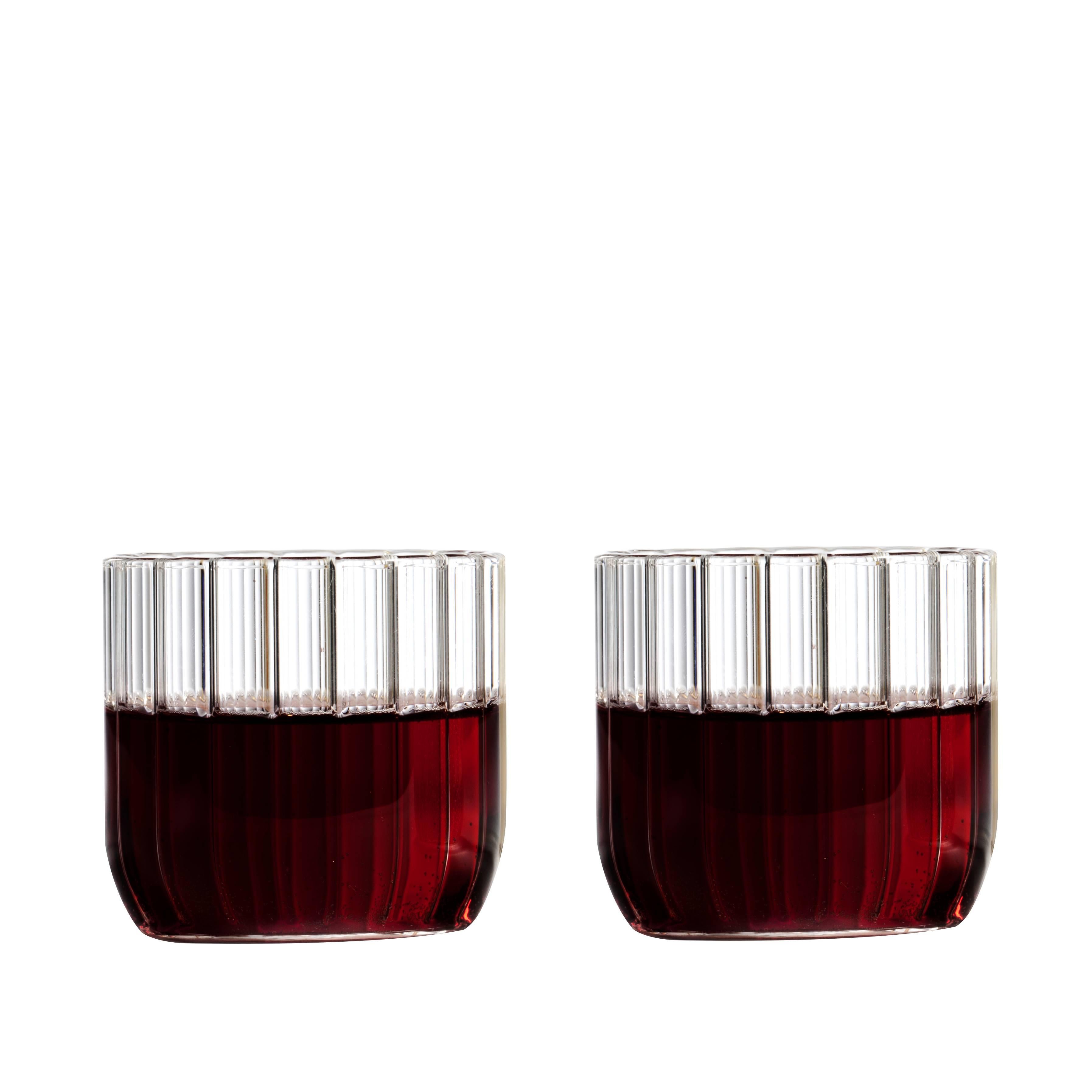 Modern fferrone Set of 2 Czech Contemporary Dearborn Wine Cocktail Glasses Handmade For Sale