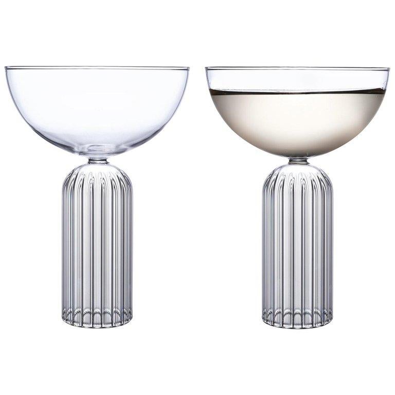 EU Clients Pair of Czech Contemporary May Champagne Coupe Glasses