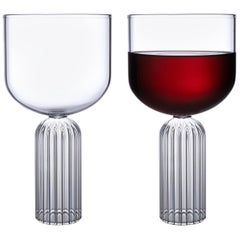 Pair of Czech Contemporary May Large Glasses Handmade, in Stock