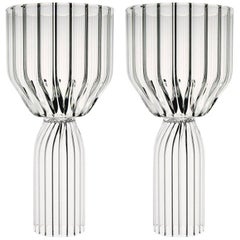 EU Clients Pair of Contemporary Small Goblet Wine Cocktail Glasses in Stock