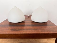 Pair of Czech Opaline Glass Sculptural Table Lamps, 1970s