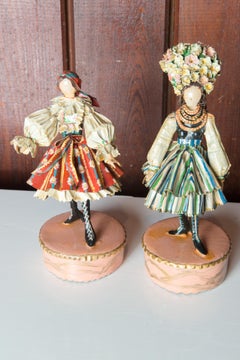 Midcentury Sculptures by Lee Menichetti, Hand Painted Brass, 1970s