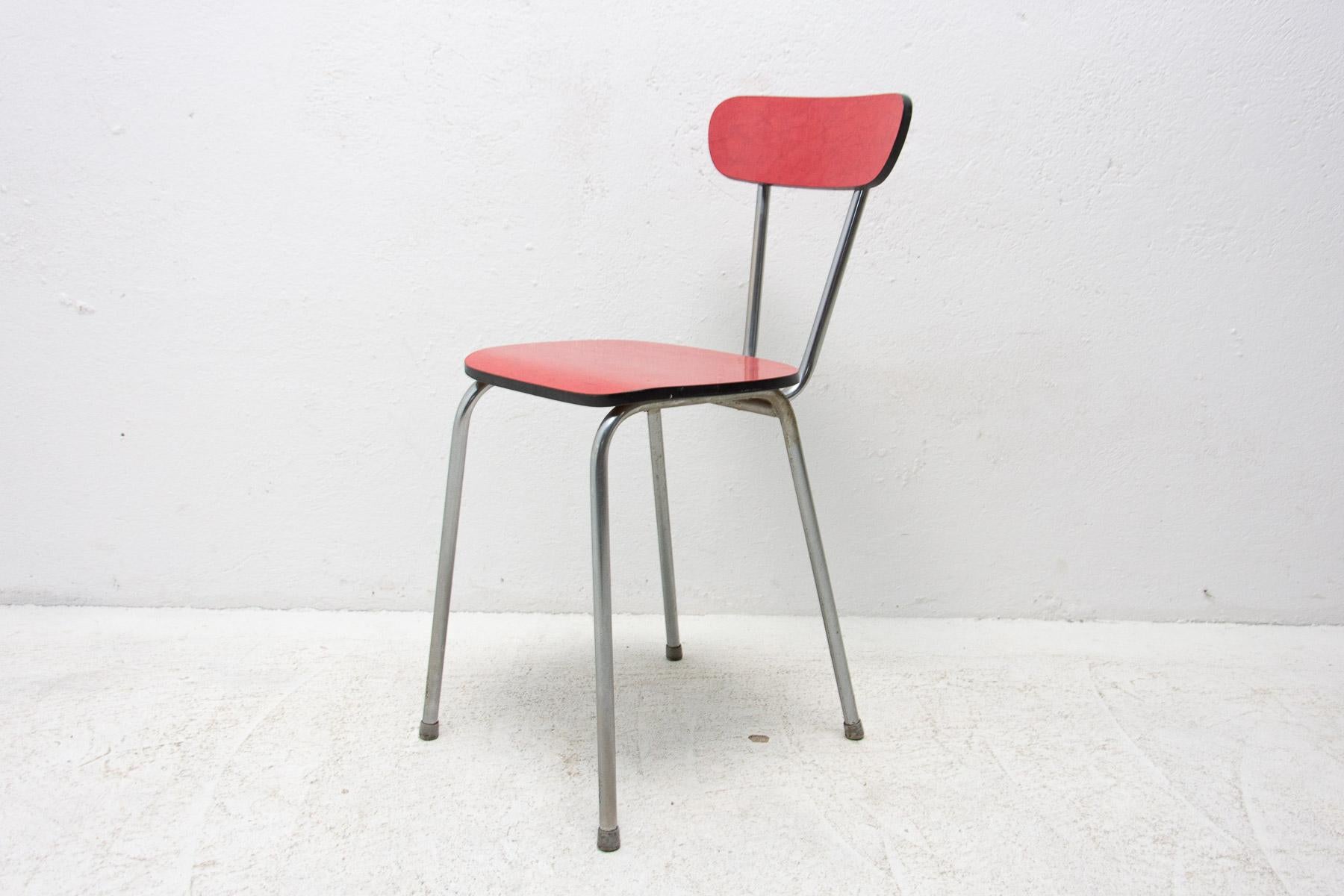 Pair of Czechoslovak Colored Formica Cafe Chairs, 1960's For Sale 4