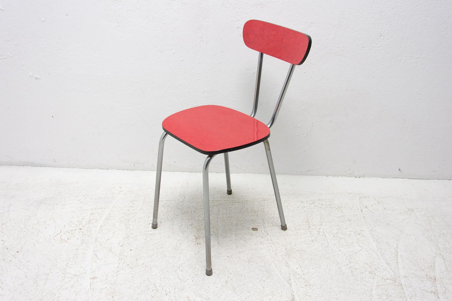 Pair of Czechoslovak Colored Formica Cafe Chairs, 1960's For Sale 5