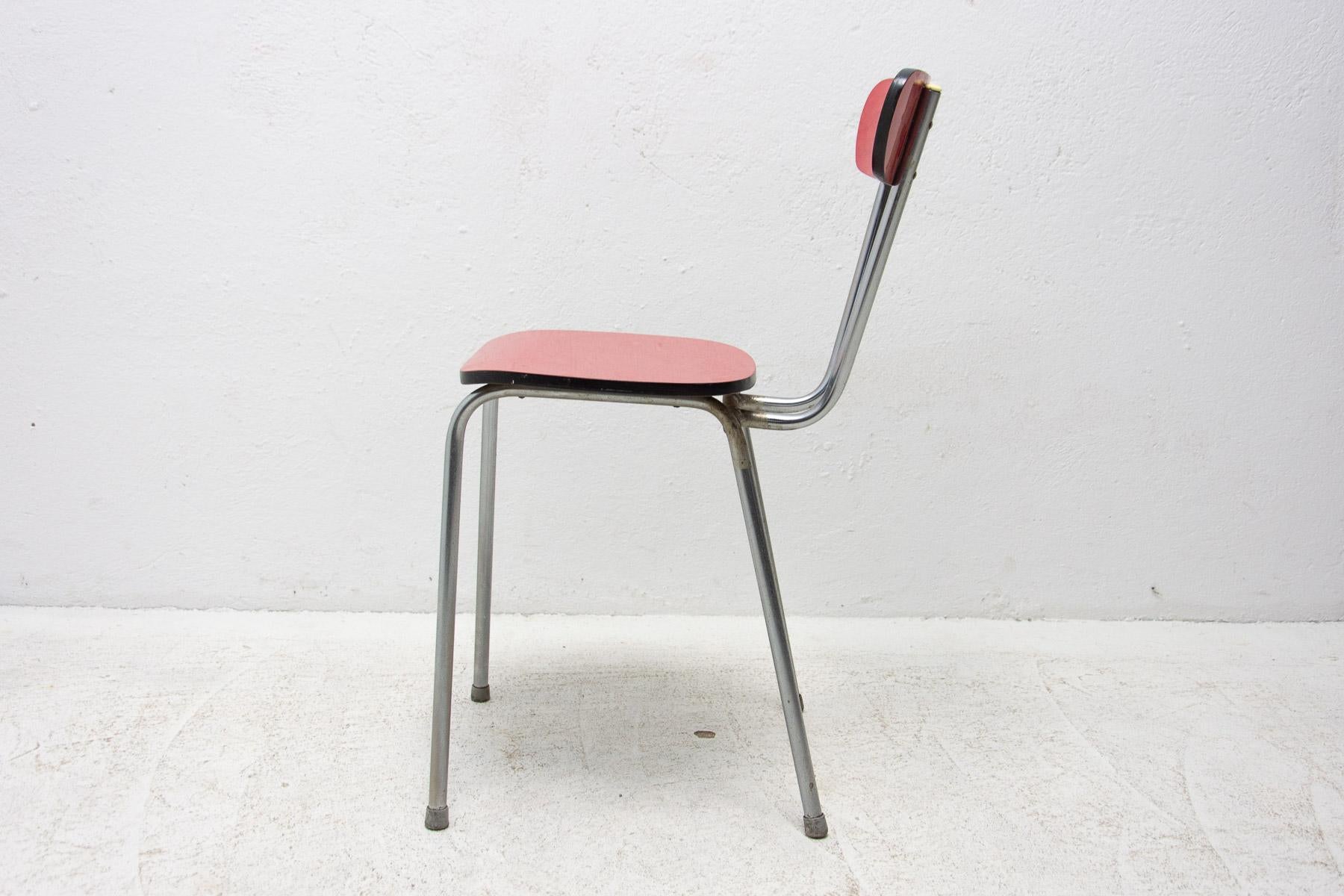 Pair of Czechoslovak Colored Formica Cafe Chairs, 1960's For Sale 7