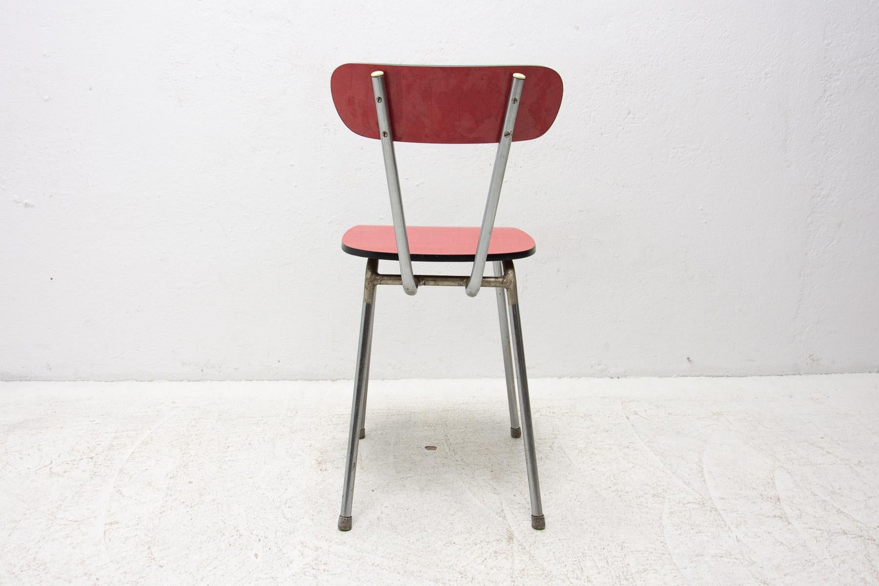 Pair of Czechoslovak Colored Formica Cafe Chairs, 1960's For Sale 8
