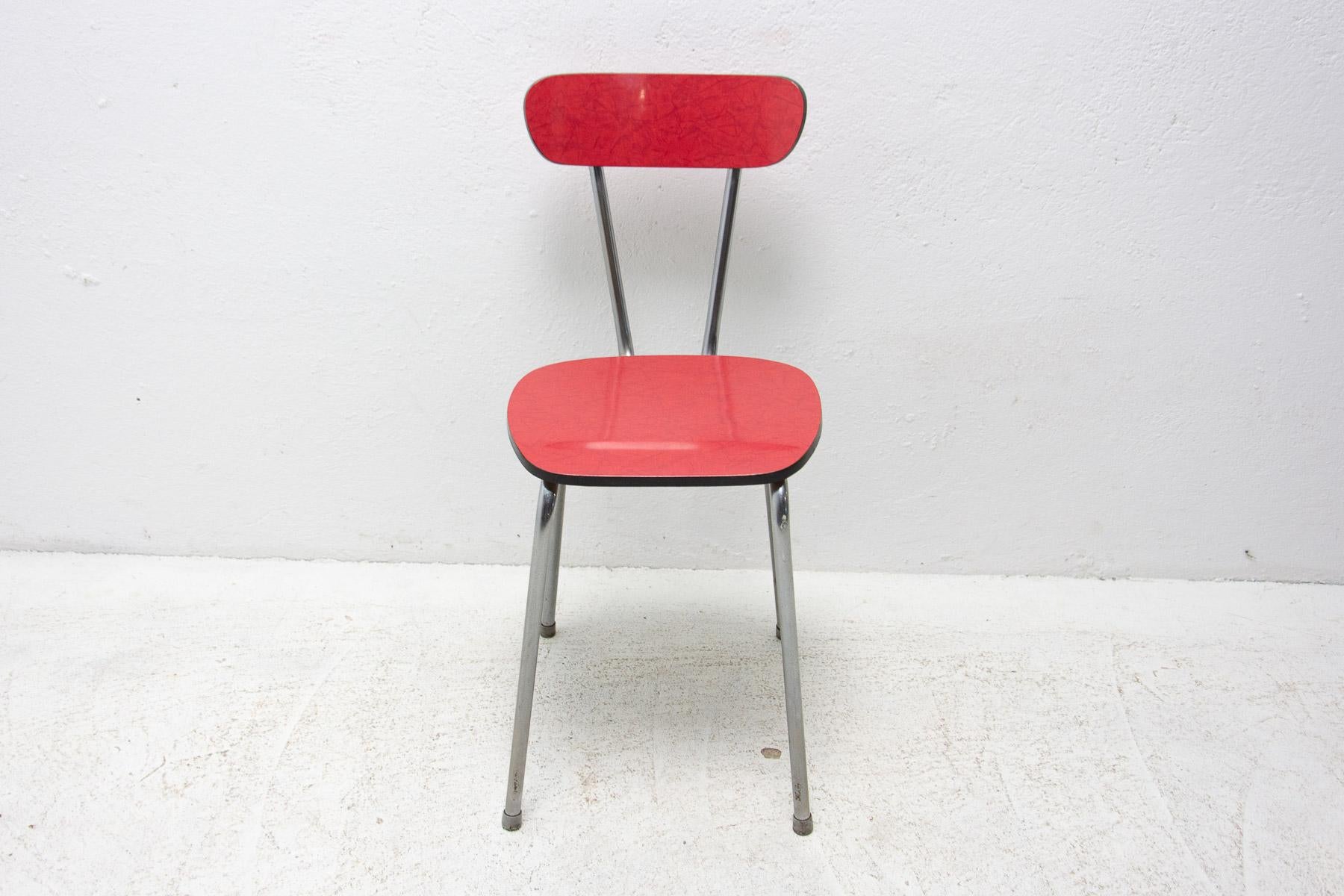 Pair of Czechoslovak Colored Formica Cafe Chairs, 1960's For Sale 1
