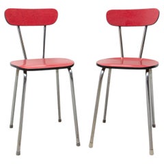 Retro Pair of Czechoslovak Colored Formica Cafe Chairs, 1960's