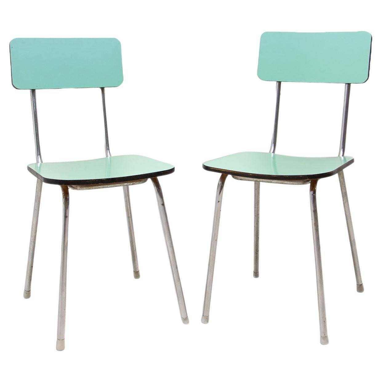  Pair of Czechoslovak Colored Formica Cafe Chairs, 1960´s For Sale