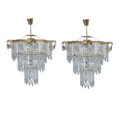 Pair of Czechoslovak Crystal Chandeliers, 1960s